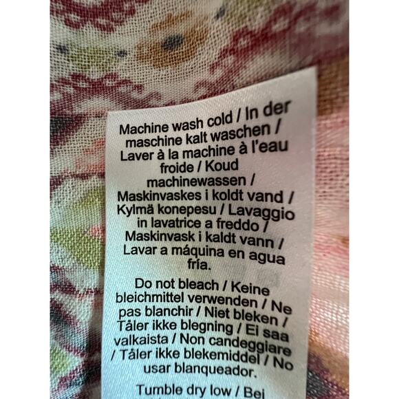 LIVERPOOL TOP WOMENS SMALL PETAL SLEEVE WOVEN GEO PRINT PINK GREEN BLOUSE NEW - Picture 10 of 11